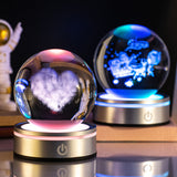 Creative 3D Inner Carving Luminous Crystal Ball
