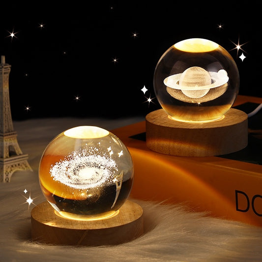 Moon crystal ball small night lamp projection creative gift