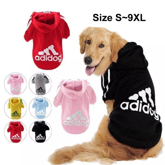 Winter Dog Clothes Adidog Sport Hoodies Sweatshirts