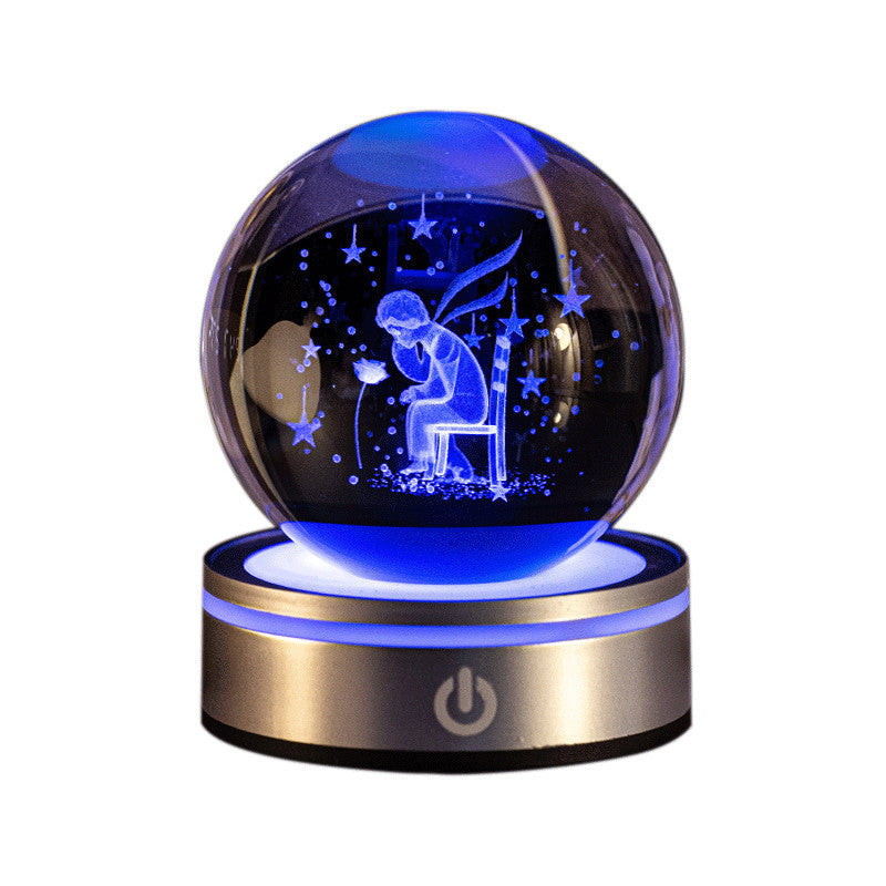 Creative 3D Inner Carving Luminous Crystal Ball