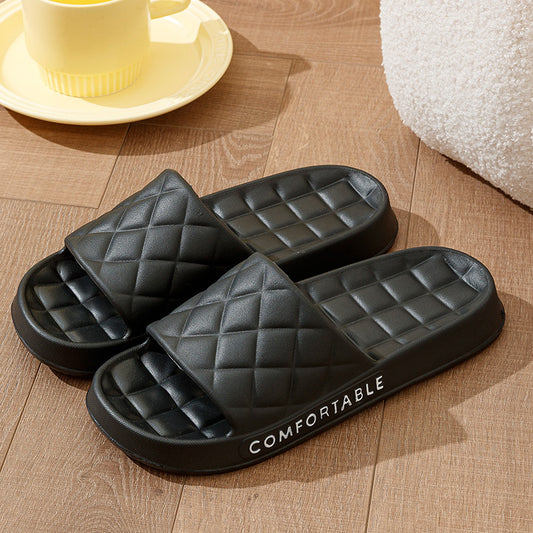 Slippers With Plaid Design Soft-soled Summer